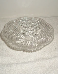 Vintage Fenton Hobnail Clear Footed 6 1/2" Nut Candy Dish - Picture 1 of 4