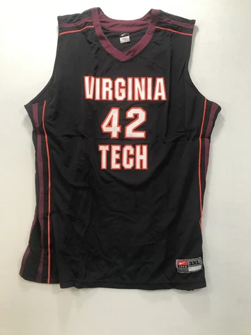 Virginia Tech Hokies #42 Basketball Jersey Men’s 3XL Nike Team Issued Black Cover