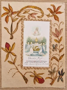 Santino appoggiato su stoffa dipinta a mano Monastero San Quirico Anno 1920 - Picture 1 of 2