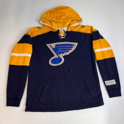 Vintage St Louis Blues Hoodie Men Medium Patch Retro Sweatshirt CCM Gym Core Fa - Image 1 of 4
