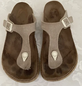 Birkenstock Papillio 40 Sandal Beige Buckle Nautical Casual Comfort - Picture 1 of 9
