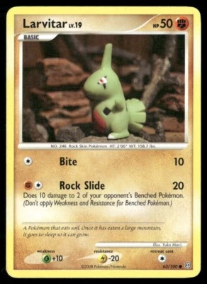 2008 Stormfront Set Pokemon Card 063  Larvitar LP - Image 1 of 2