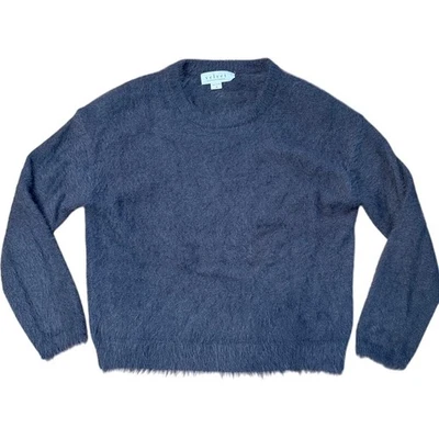 Velvet by Graham & Spencer Women's Ray Feather Yarn Fuzzy Dark Gray Sweater - Image 1 of 4