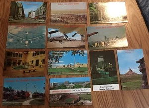 12 alte Nebraska Postkarten Lot Militär Sport und Architektur unbenutzt - Bild 1 von 4