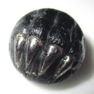 ANTIGUO BOTÓN BOLA GARRA OSO VIDRIO NEGRO con BRILLO PLATEADO - 5/8" Foto 1 de 3