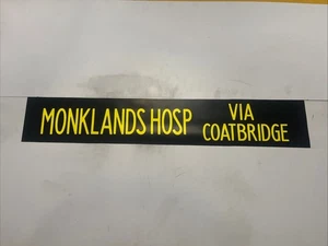 MONKSLAND HOSPITAL COATBRIDGE - Hamilton Depot 289 Scottish Bus Blind 36” - Picture 1 of 11