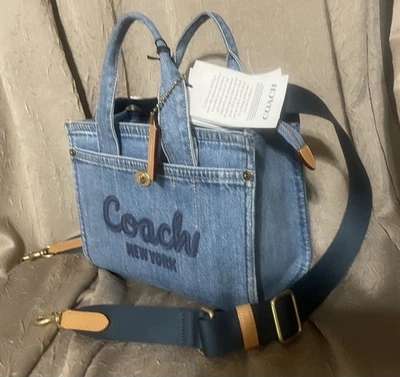 Denim Coach Tote NWT Detachable Shoulder Strap - Image 1 of 4