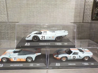 Le Mans Triple Set - Gulf Mirage Gr8 / Porsche 917 / GT40  1975 /1970 / 1968 Mod - Image 1 of 4