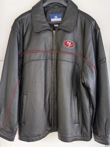Vintage San Francisco 49ers Reebok XL Jacke Echtleder On Field NFL Neuwertig - Bild 1 von 21