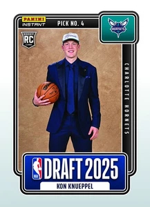 2025 PANINI INSTANT NBA DRAFT NIGHT 4 KON KNUEPPEL CHA HORNETS ROOKIE IN HAND - Picture 1 of 1
