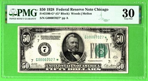 1928💲50 FED RESERVE CHICAGO 🌟NUMERICAL 7 STAR NOTE 🌟 PMG 30 - Picture 1 of 5