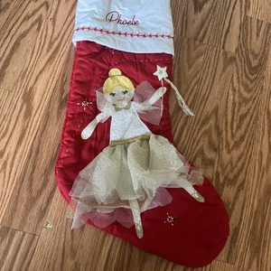 Bailarina Rubia Acolchada Pottery Barn Niños Medias de Navidad Phoebe Monograma - Imagen 1 de 10
