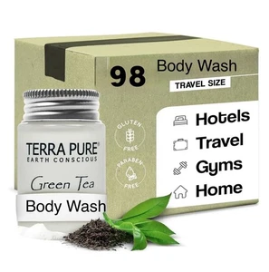 BULK 98 Terra Pure Green Tea Body Wash, 1 oz. Organic Honey & Aloe - Picture 1 of 4