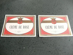 2 étiquettes ancienne crème de rose - Picture 1 of 4