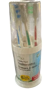 Zahnbürsten mit Becher & Halter 6 Mehrfarbig Versiegelung Softbürste Familienpackung - Bild 1 von 16