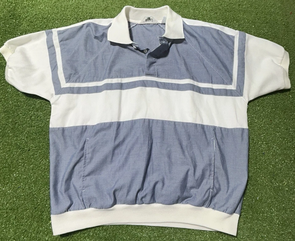 ВИНТАЖНЫЙ Christian Dior Monsier 80-х Henley рубашка свитер с коротким рукавом мужчин XL - Изображение 1 из 4