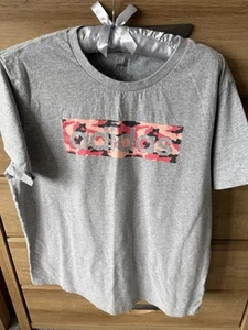 Ladies Adidas Grey 100% Cotton T-shirt Size M - Picture 1 of 2