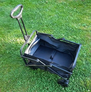 Faltbarer Bollerwagen schwarz Mini Klappwagen Camping Strandwagen Handwagen NEU - Bild 1 von 4