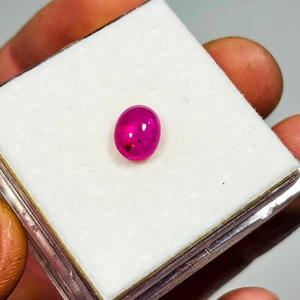 Natural Red Ruby Africa Cabochon Oval Gemstone 2.90 carat 9x7mm E0-1437 - Picture 1 of 8