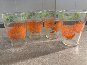 Vintage Set di 4 Bicchieri Succo d'Arancia 3" Alto Federal Glass Co. MCM Colazione - Foto 1 di 6