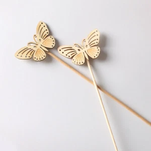 5Pcs Wood Butterfly Rattan Diffuser Reed Replacement Refill Sticks Home Decor - Picture 1 of 6