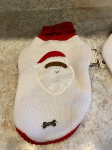 Barky & Finn Knitted White Sweater Tan Santa Middle   Size P/S New - Picture 1 of 6