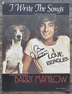 Bruce Johnston Signed I Write The Songs Sheet Music Lyrics Barry Manilow RAD - Picture 1 of 1