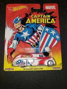 2014 Hot Wheels captain america '38 dodge airflow w white wall real riders new!!