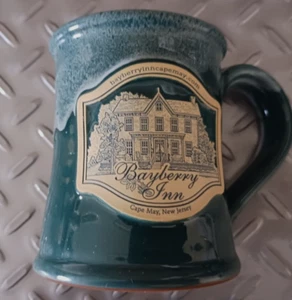 Deneen Pottery Mug Bayberry Inn Cape May, New Jersey 10 oz. Mug Green glaze - Picture 1 of 5