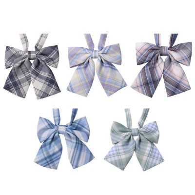 Mujeres Pre-Atado Cuadros Moño Ajustable Japonés Niñas Uniforme Escolar Pajarita Foto 1 de 2
