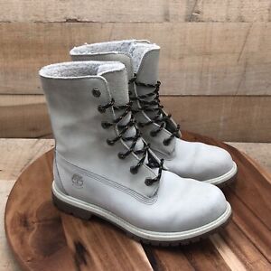 Timberland Womens 8331R White Lace Up Waterproof Winter Boots Size 8.5