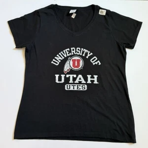 Utah Utes donna grande scollo a V nero manica corta. Nuovo - Foto 1 di 6