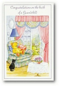 Grandchild Birth Congratulations Card + Bible Text - 1 Corinthians 1:9 EB8306 - Picture 1 of 1