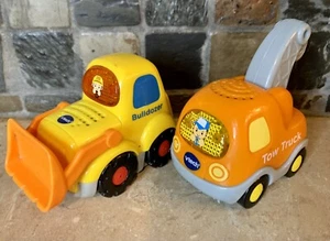 VTech Go Go Smart Wheels BULLDOZER Tow Truck Toy Lot Music Sounds Lights Works - Picture 1 of 3