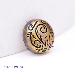 30x Retro Brass Flower Carved Fast Rivet Stud Belt Bag Leathercraft Concho 11mm - Picture 1 of 12