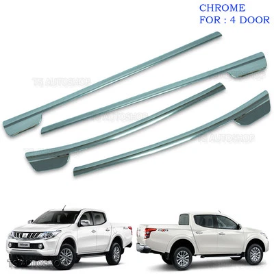 Chrome 4Door Line Window Sill Cover Trim For Mitsubishi L200 Triton 2015 16 2017 - Image 1 of 4