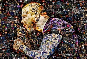 Art Collage Gift Poster Print Philip Anselmo (Pantera) Made Out Of Music Albums - Imagen 1 de 7