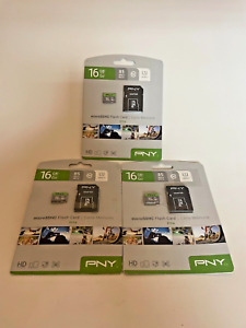 PNY 16GB Elite Micro SDHC Flash Card Adapter Drone Game Camera Tablets Lot of 3