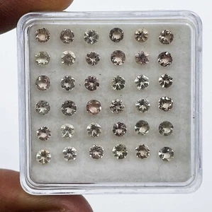 Lote de 36 piedras preciosas sueltas de topacio imperial natural corte redondo 3 mm 5 quilates - Imagen 1 de 4