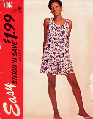 McCall's Stitch 'N Save 7044 ~ MissesTank Top And Shorts- Top w/Bias Neck 14-20 - Image 1 of 4