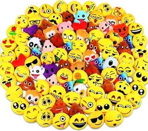Emoji Party Favors, Emoji Keychains 100's Mini Plush Toys - Picture 1 of 7