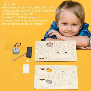 Wooden STEM Model Airplane 3D Puzzles DIY Wood Craft Assembly Project Kit Toys - Picture 1 of 22