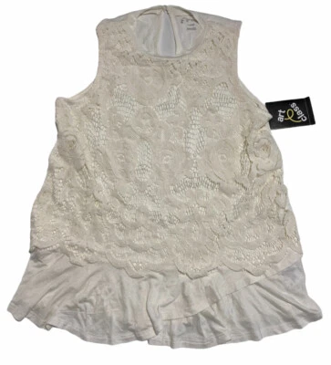 Camisa de aspecto en capas delanteras de encaje clase artística para niñas talla L 10/12 Foto 1 de 4