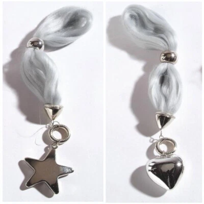 Albero di Natale Appeso Decorazione Stern O Cuore Argento Avvento 27 CM - Immagine 1 di 4