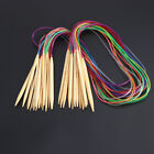  18 Pcs Bamboo Crochet Neddle with Cable Circular Knitting Needles