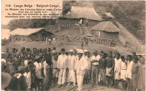 CPA Carte Postale Congo Ex Belge Ministre des colonies dans un poste d'achat - Picture 1 of 2