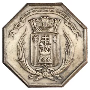 France jeton Caisse d'Epargne Albi Ordonnance royale 1835 poinçon corne 2 argent - Imagen 1 de 3