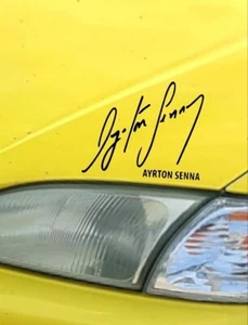 Ayrton Senna Autogramm X2 Vinyl Aufkleber Aufkleber Rennwagen Van Fenster Werkzeugkasten Kart - Bild 1 von 2