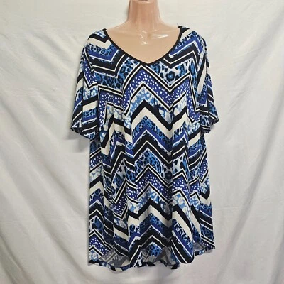 Blusa Top Chevron Avenue Cuello en V Mujer Talla 18 Manga Corta Foto 1 de 4
