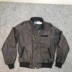 Vintage Pla-Jac by Dunbrooke Jacket Men's L Black 1980's Members Only Style USA - Picture 1 of 16
